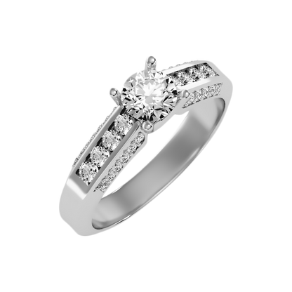 Radiante Solitaire Ring In 925 Sterling Silver - One