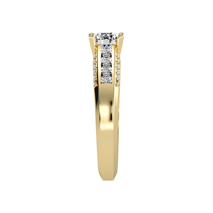 Radiante Solitaire Ring In 925 Sterling Silver - Eleven