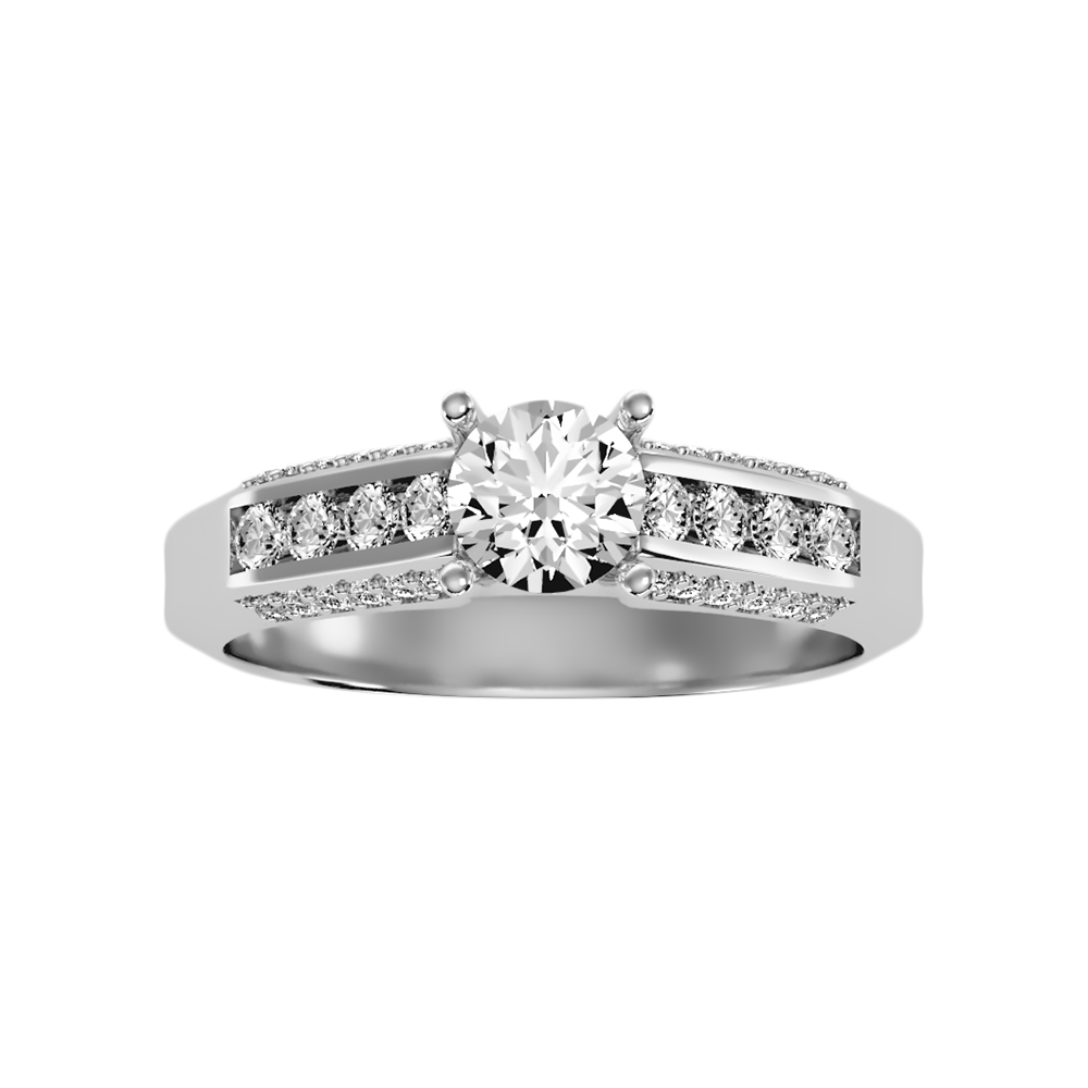 Radiante Solitaire Ring In 925 Sterling Silver - Three