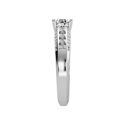 Radiante Solitaire Ring In 925 Sterling Silver - Four