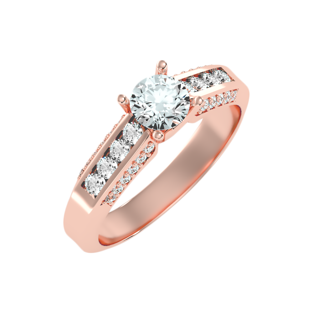 Radiante Solitaire Ring In 925 Sterling Silver - Five