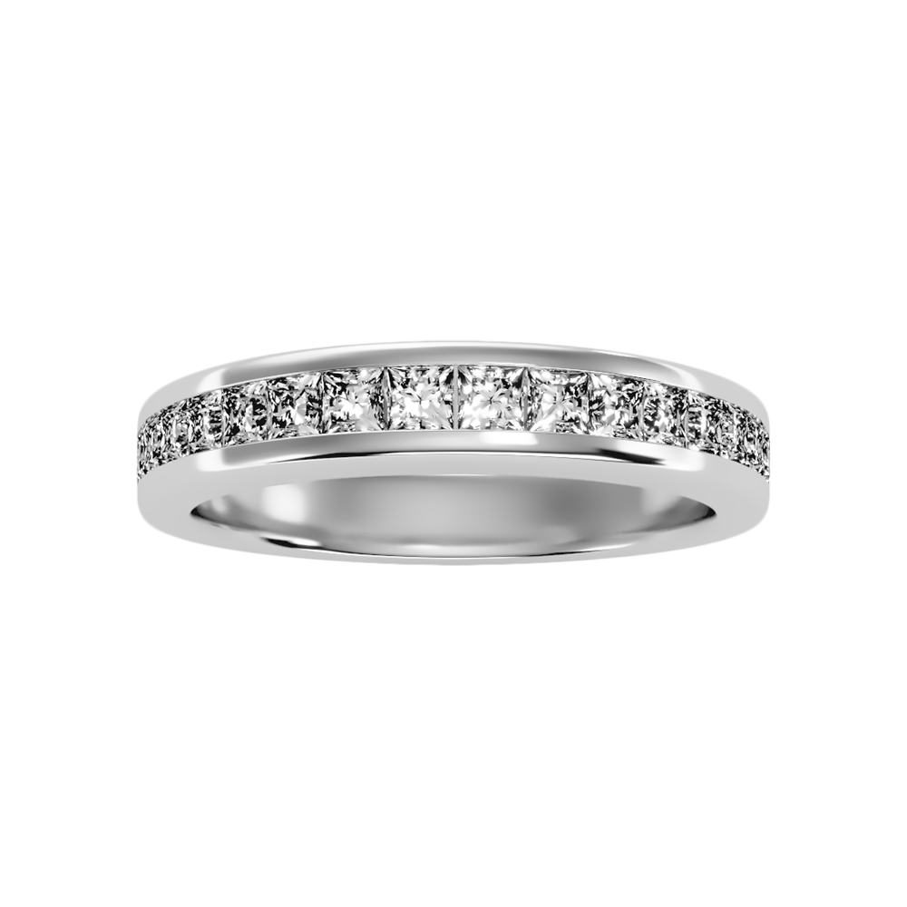 Rain Half Eternity Band In 925 Sterling Silver - One