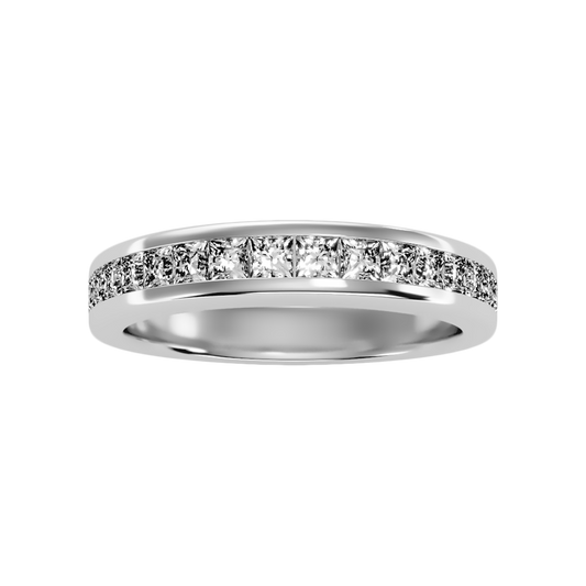 Rain Half Eternity Band In 925 Sterling Silver - One