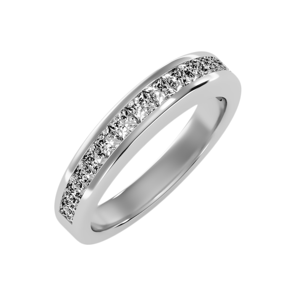 Rain Half Eternity Band In 925 Sterling Silver - Three