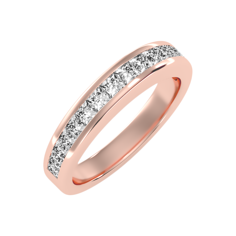 Rain Half Eternity Band In 925 Sterling Silver - Five