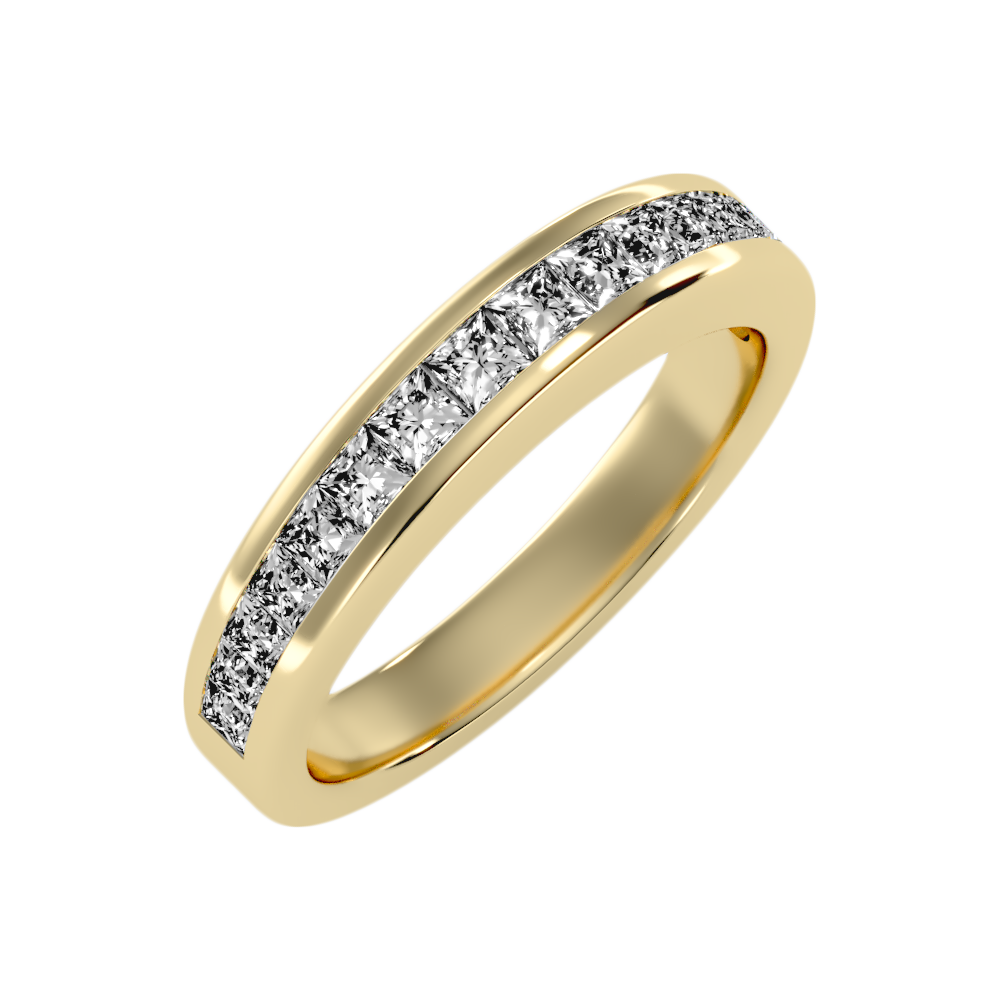 Rain Half Eternity Band In 925 Sterling Silver - Nine