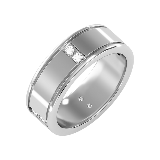 Ravishing Men's Broad Band Ring In 925 Sterling Silver - One
