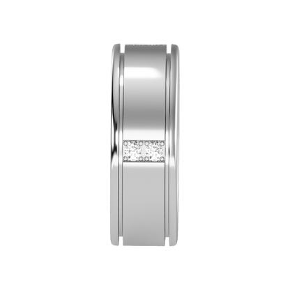 Ravishing Men's Broad Band Ring In 925 Sterling Silver - Four