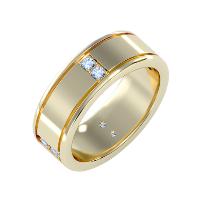 Ravishing Men's Broad Band Ring In 925 Sterling Silver - Nine