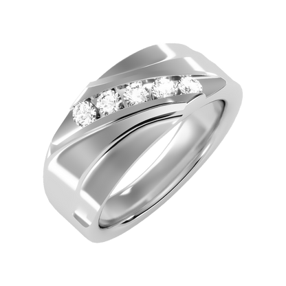 Razzle Men's Band In 925 Sterling Silver - One