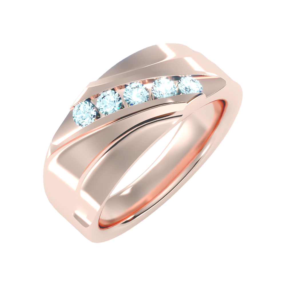 Razzle Men's Band In 925 Sterling Silver - Five