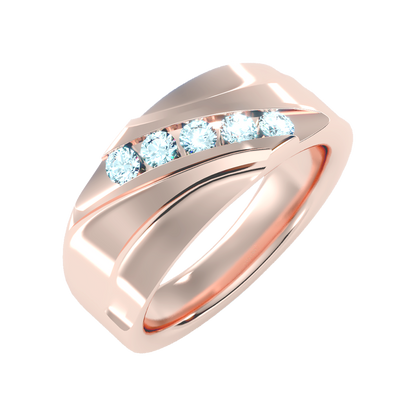 Razzle Men's Band In 925 Sterling Silver - Five
