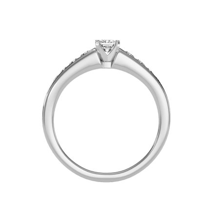 Rose Gold Solitaire Diamond Engagement Ring With Pav Band - Six