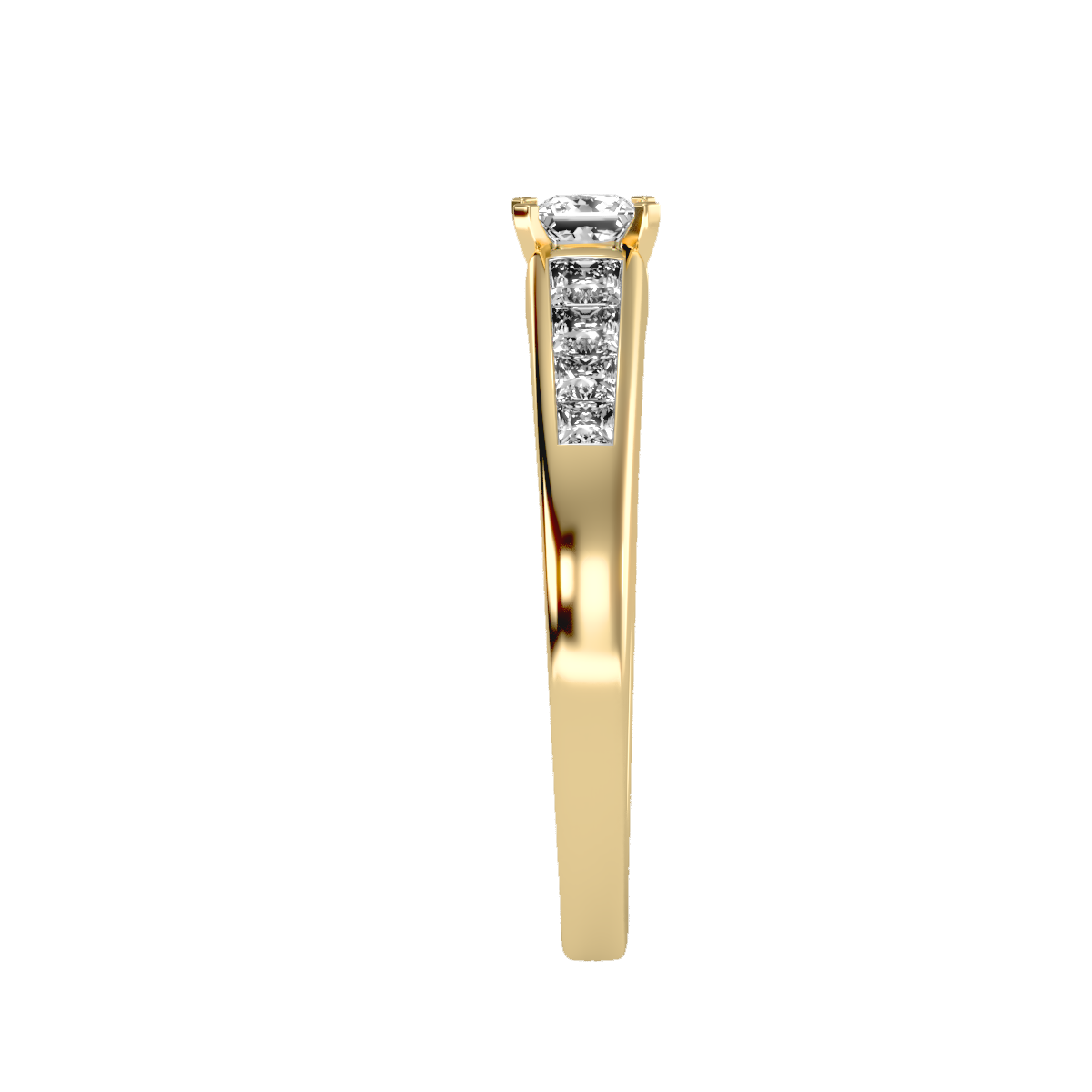 Rose Gold Solitaire Diamond Engagement Ring With Pav Band - Twelve