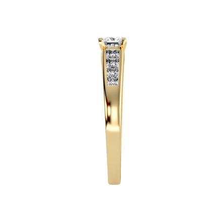 Rose Gold Solitaire Diamond Engagement Ring With Pav Band - Twelve