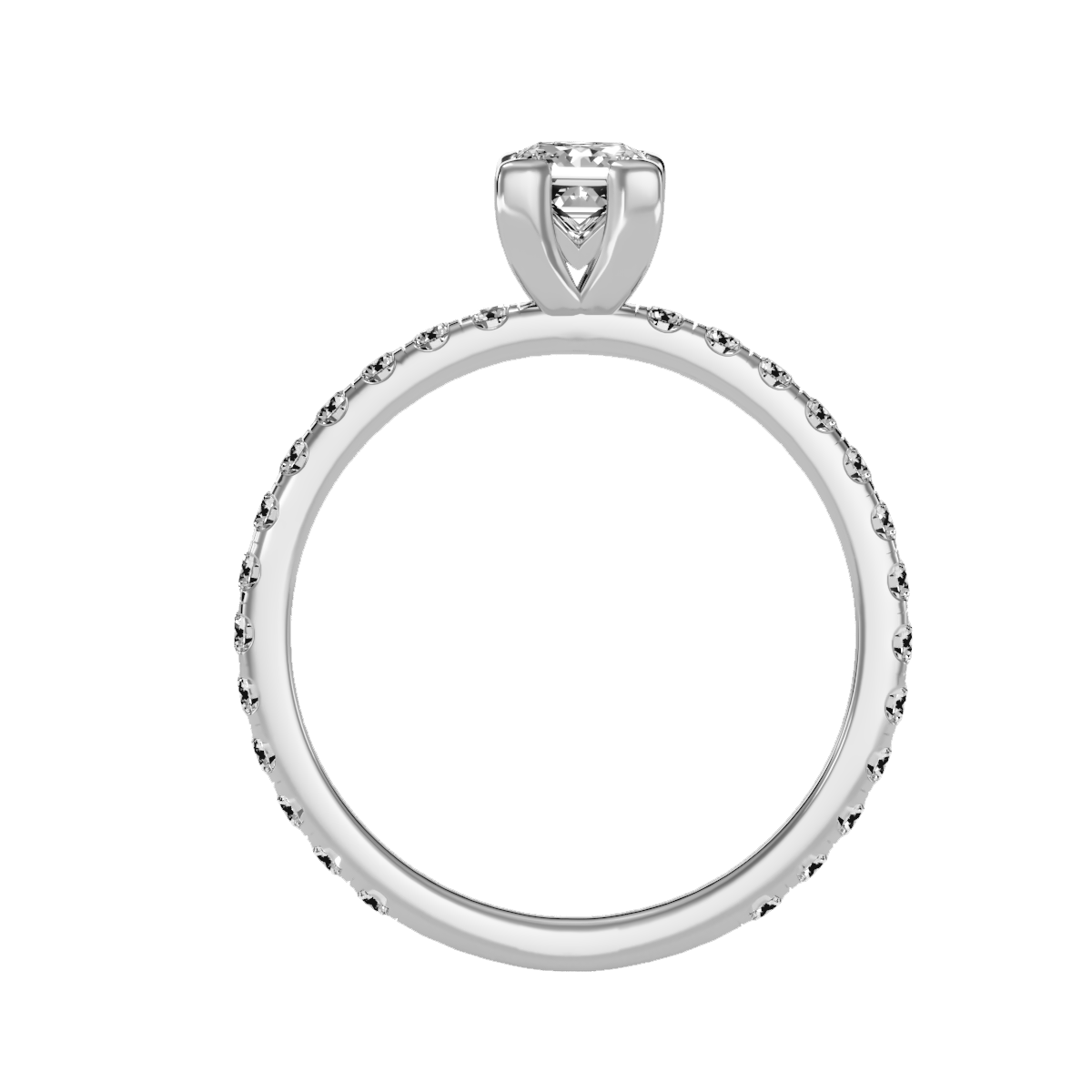 Rose Gold Diamond Solitaire Engagement Ring With Pav Band - Six