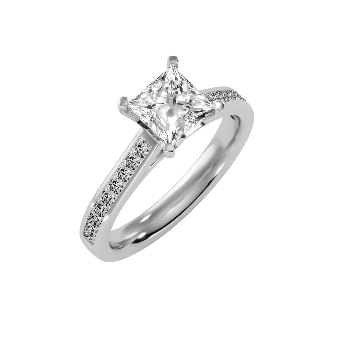 White Gold Princess Diamond Wedding Ring