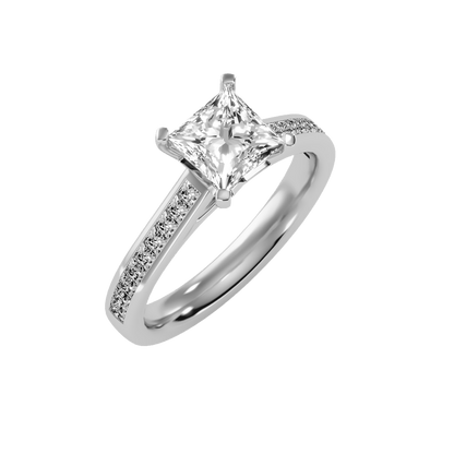 White Gold Princess Diamond Wedding Ring