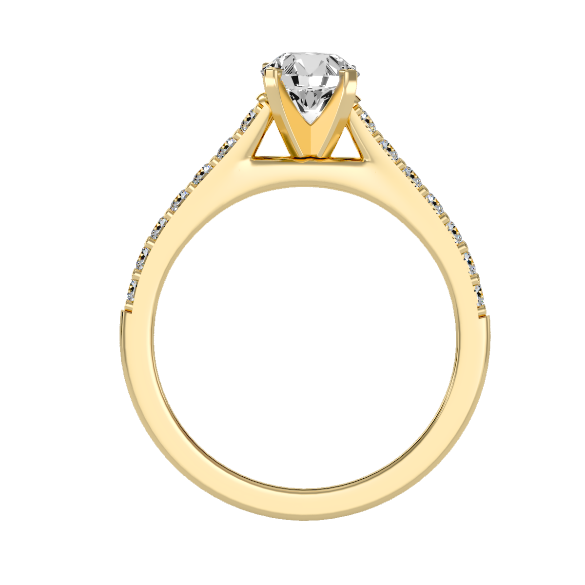 Yellow Gold Princess Diamond Wedding Ring