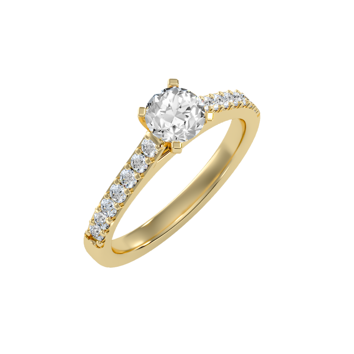 Yellow Gold Princess Diamond Wedding Ring