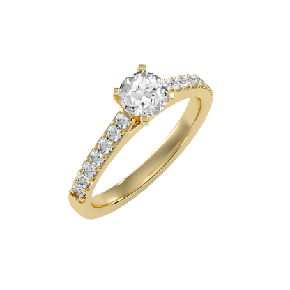 Yellow Gold Princess Diamond Wedding Ring