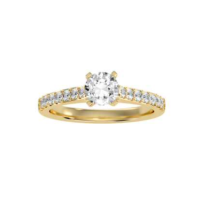 Yellow Gold Princess Diamond Wedding Ring
