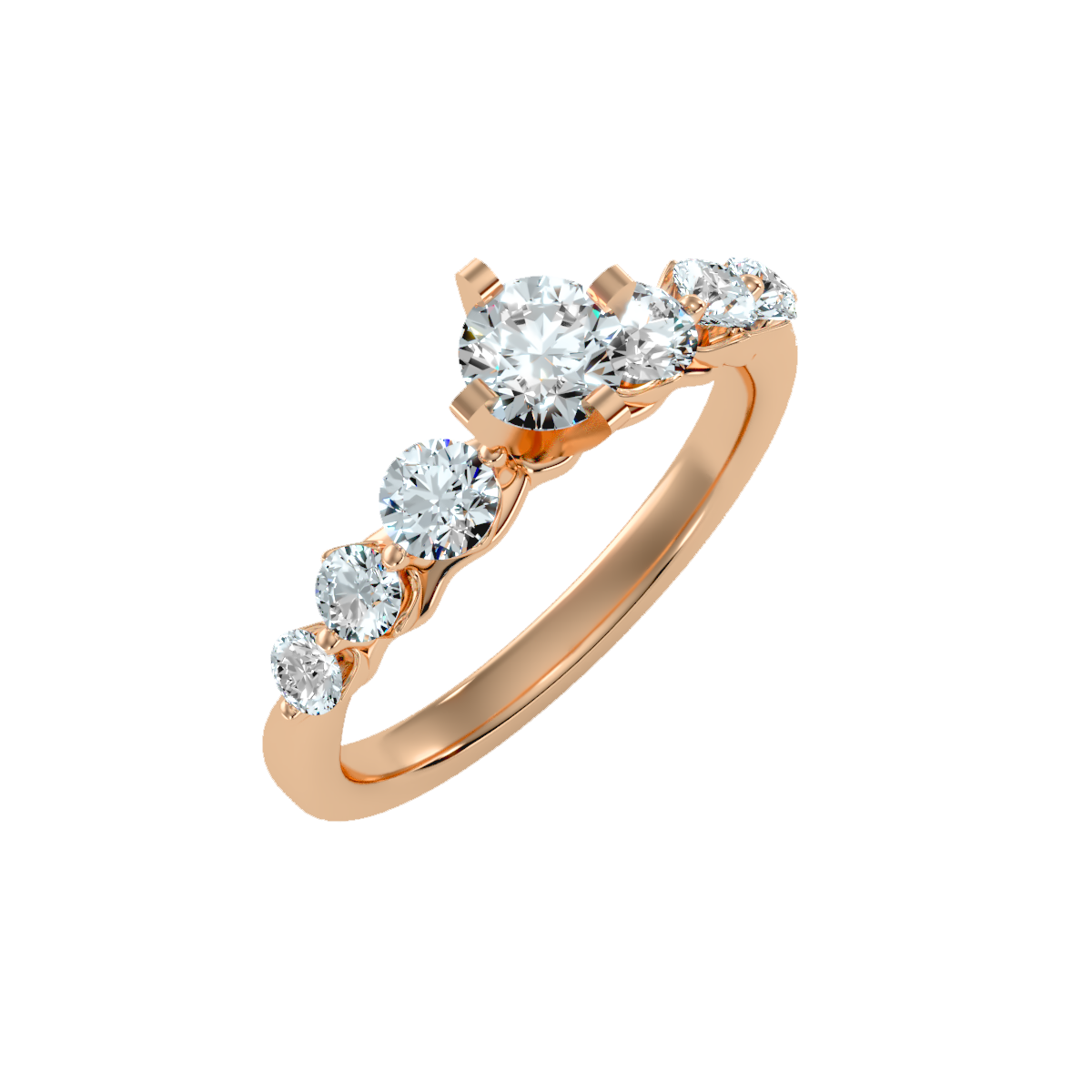 White Gold Diamond Wedding Solitaire Modern Ring