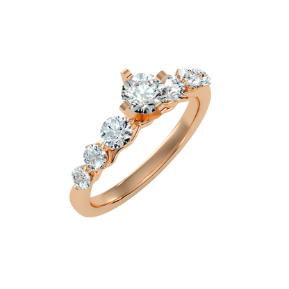 White Gold Diamond Wedding Solitaire Modern Ring