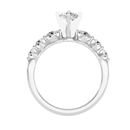 White Gold Diamond Wedding Solitaire Modern Ring