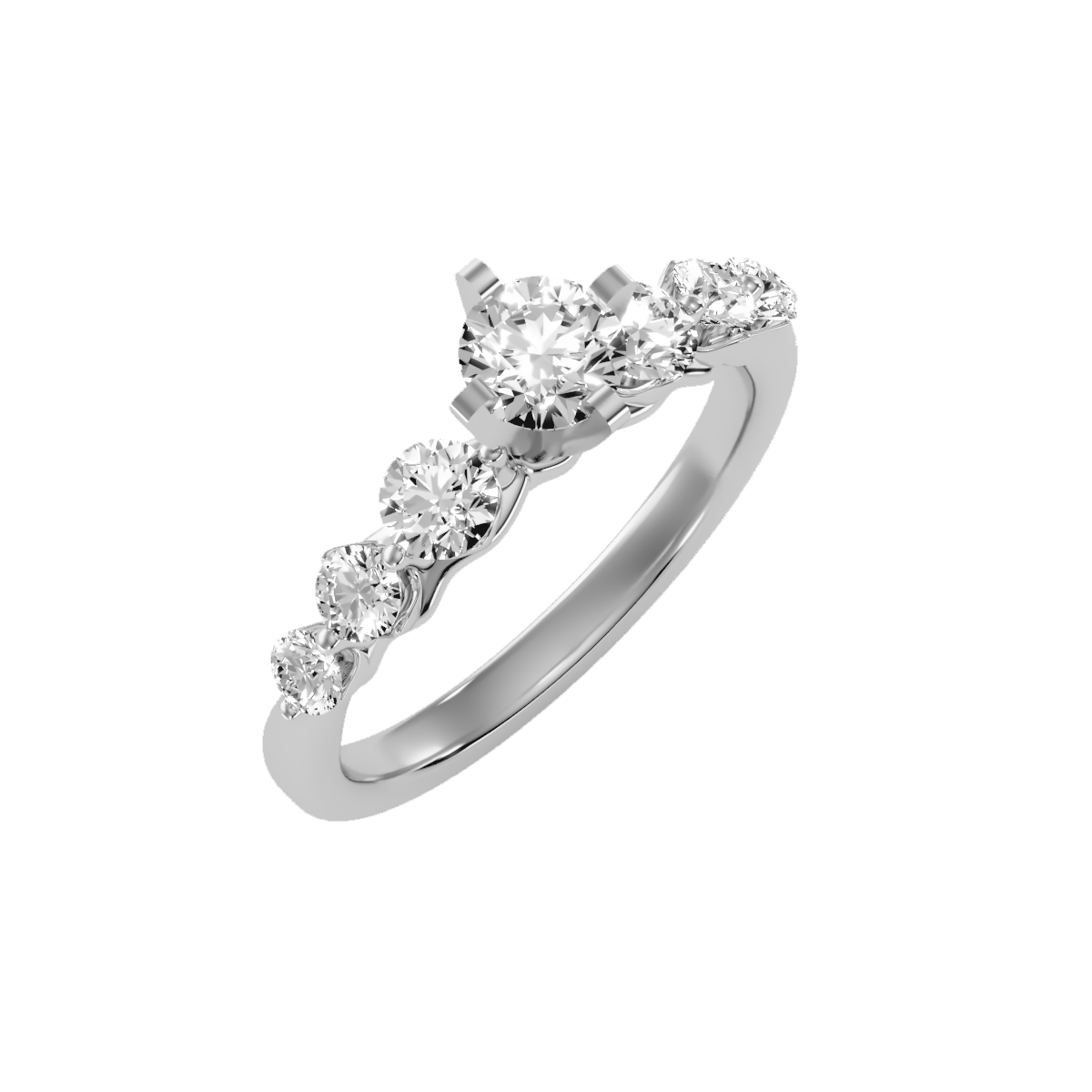 White Gold Diamond Wedding Solitaire Modern Ring