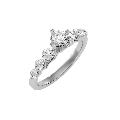 White Gold Diamond Wedding Solitaire Modern Ring