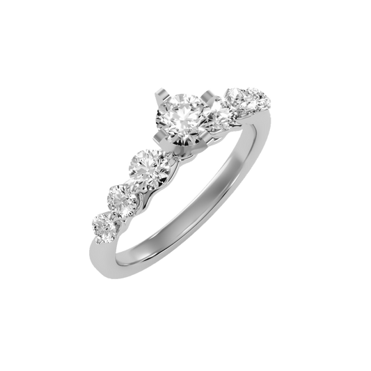 White Gold Diamond Wedding Solitaire Modern Ring