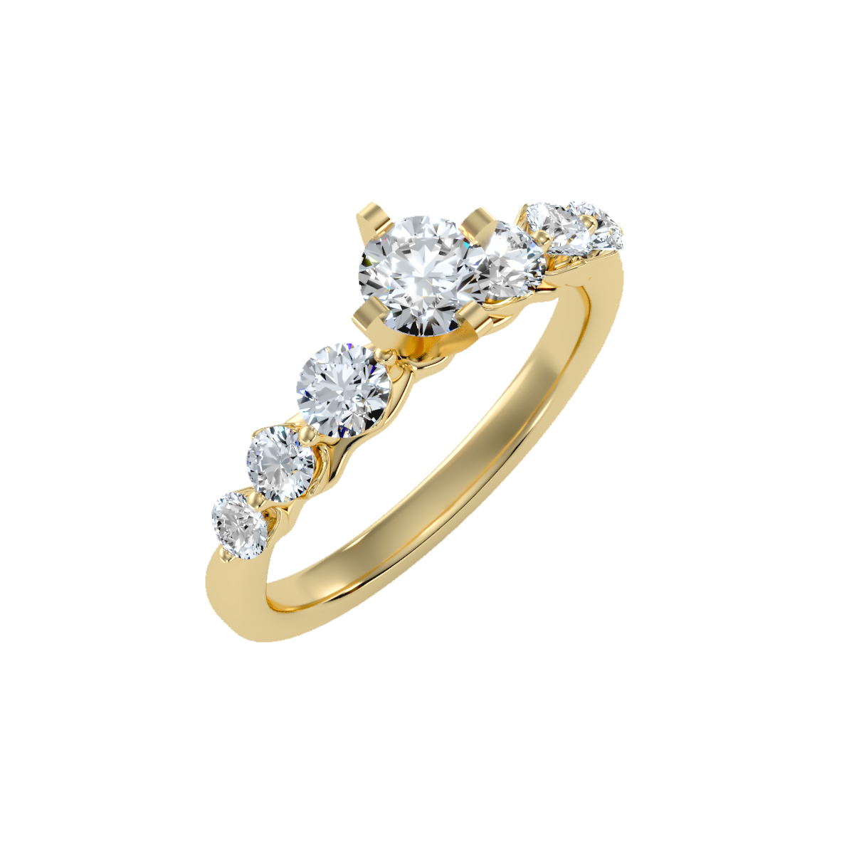 White Gold Diamond Wedding Solitaire Modern Ring