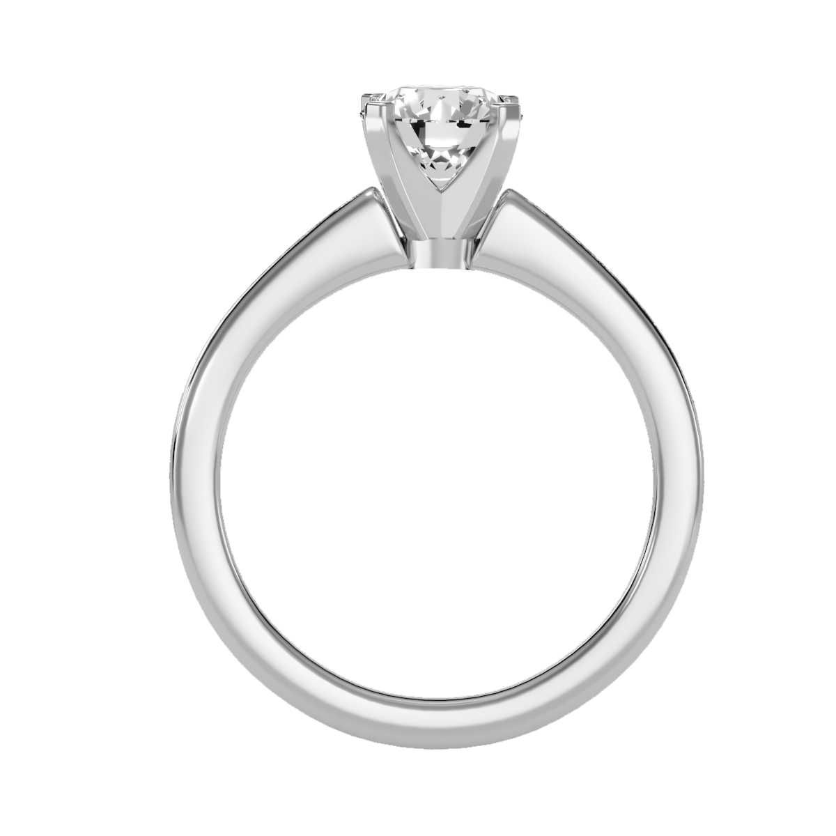 Rose Gold Solitaire Diamond Engagement Ring With Round Cut Stone - Six