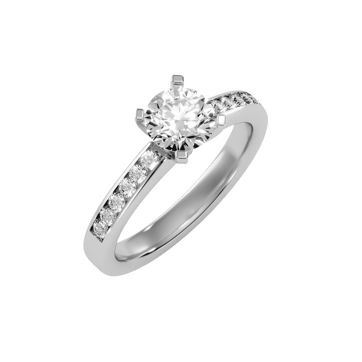Rose Gold Solitaire Diamond Engagement Ring With Round Cut Stone - Seven