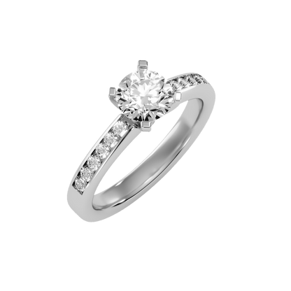 Rose Gold Solitaire Diamond Engagement Ring With Round Cut Stone - Seven