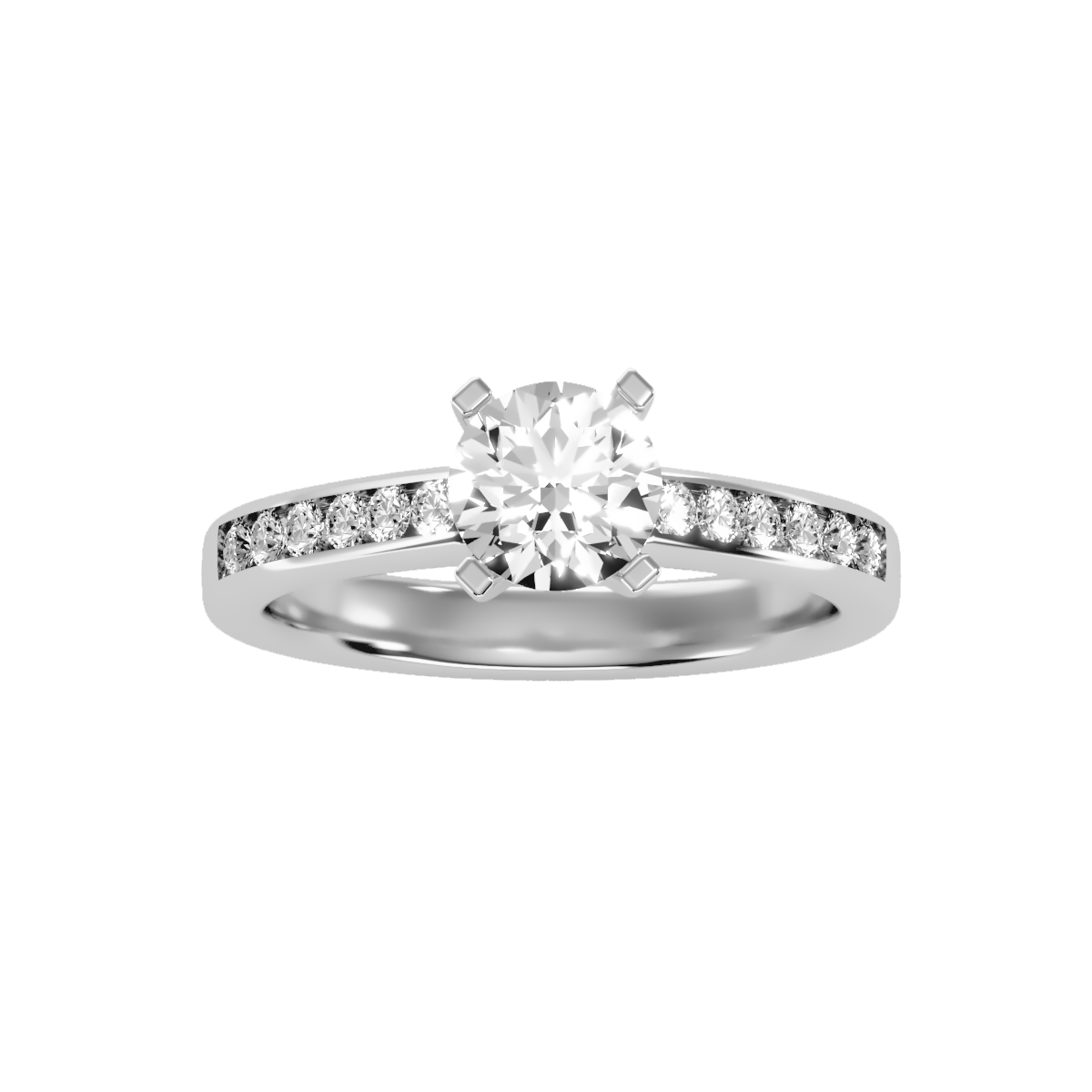Rose Gold Solitaire Diamond Engagement Ring With Round Cut Stone - Nine