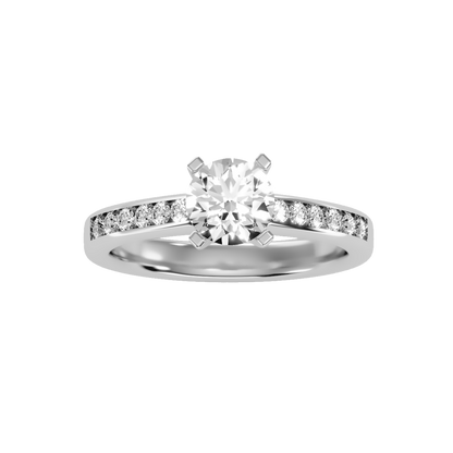 Rose Gold Solitaire Diamond Engagement Ring With Round Cut Stone - Nine