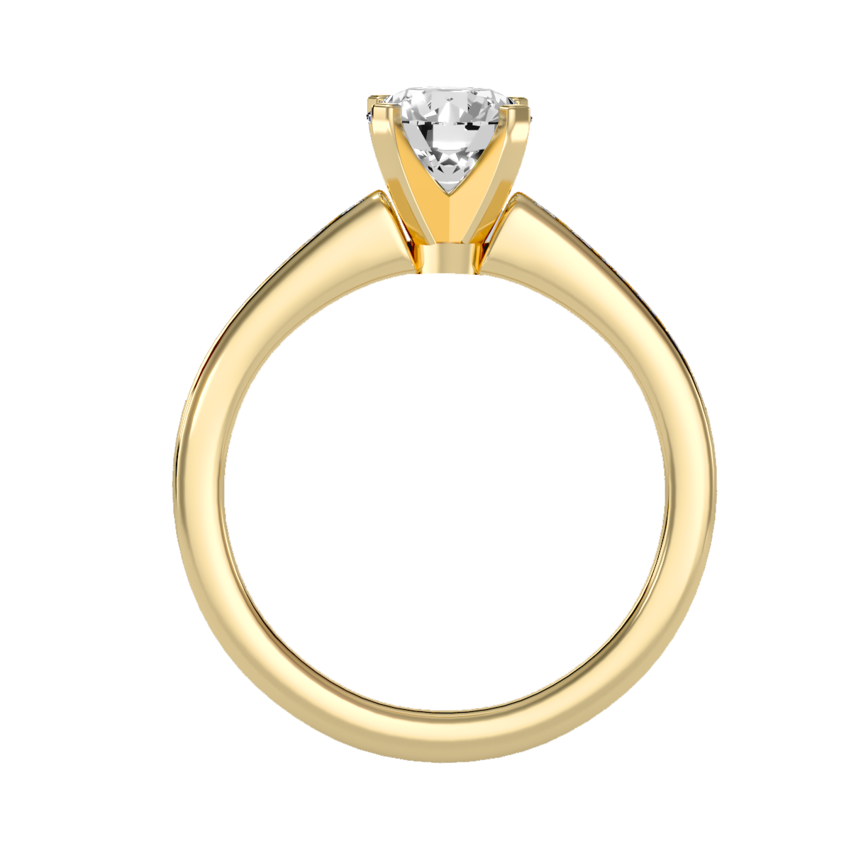 Rose Gold Solitaire Diamond Engagement Ring With Round Cut Stone - Ten