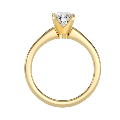 Rose Gold Solitaire Diamond Engagement Ring With Round Cut Stone - Ten