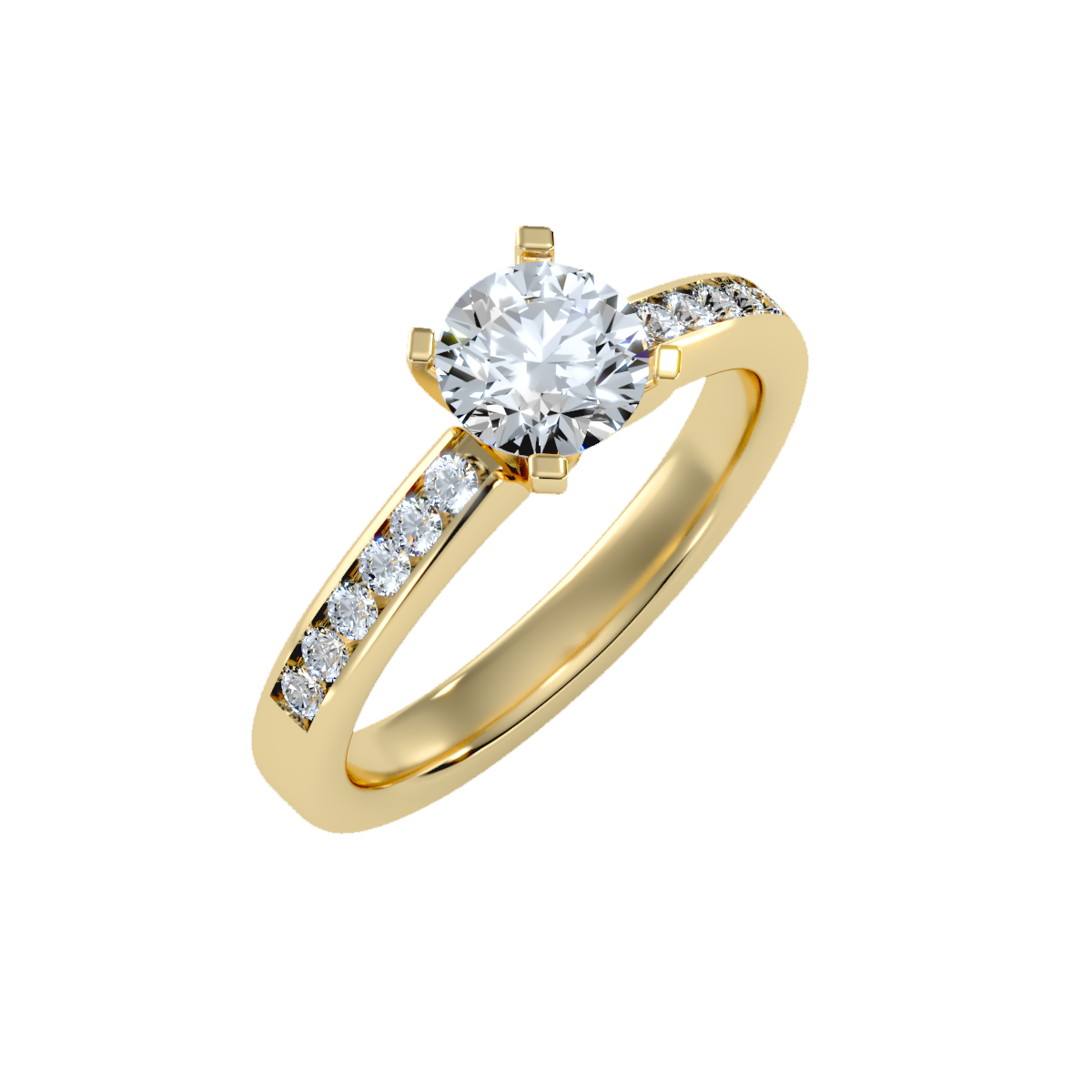 Rose Gold Solitaire Diamond Engagement Ring With Round Cut Stone - Eleven