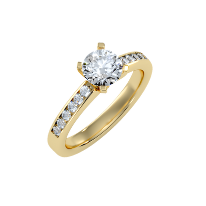 Rose Gold Solitaire Diamond Engagement Ring With Round Cut Stone - Eleven