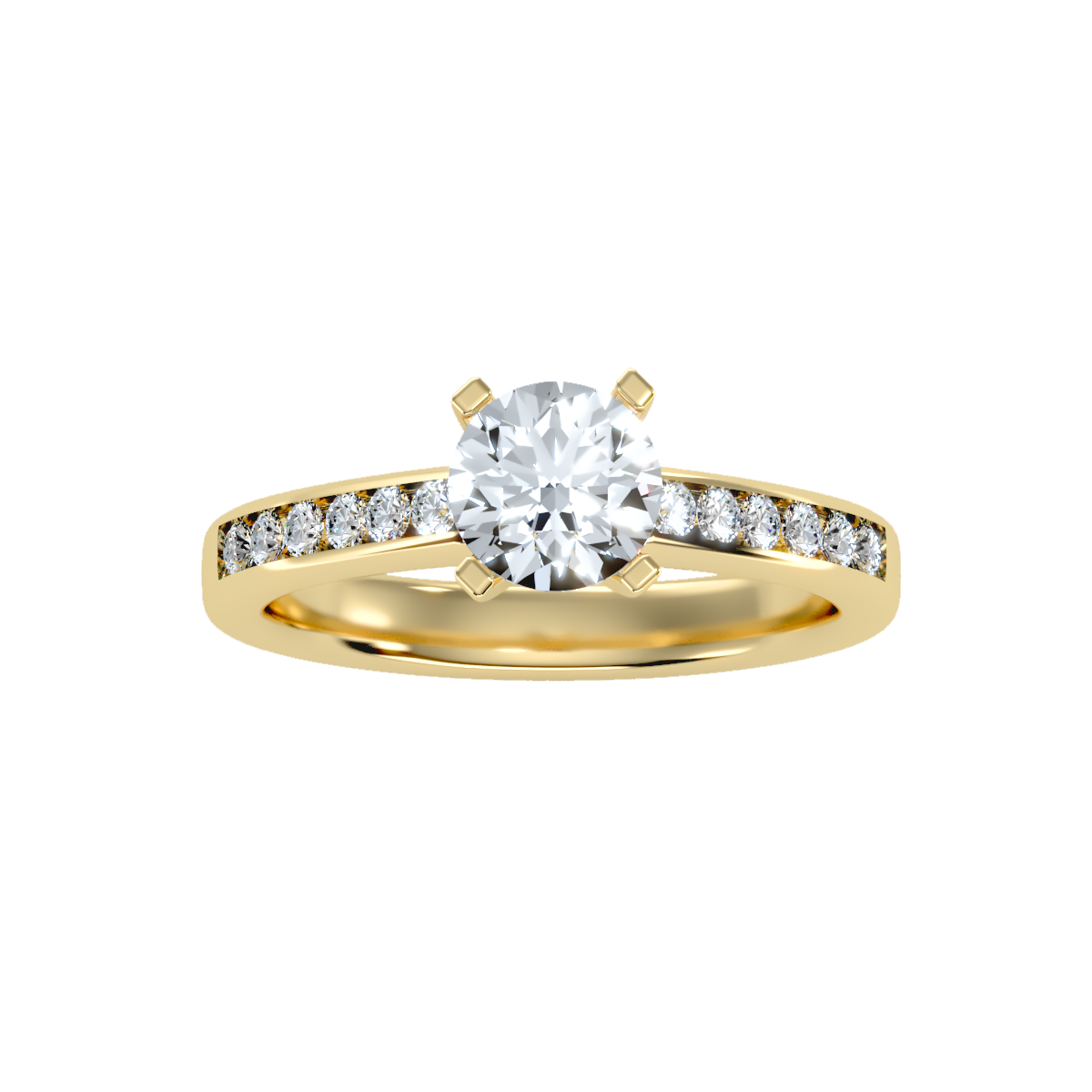 Rose Gold Solitaire Diamond Engagement Ring With Round Cut Stone - Thirteen