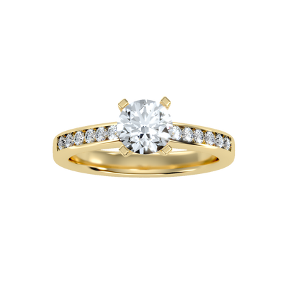 Rose Gold Solitaire Diamond Engagement Ring With Round Cut Stone - Thirteen