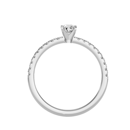 Rose Gold Diamond Solitaire Engagement Ring With Pav Band - Six
