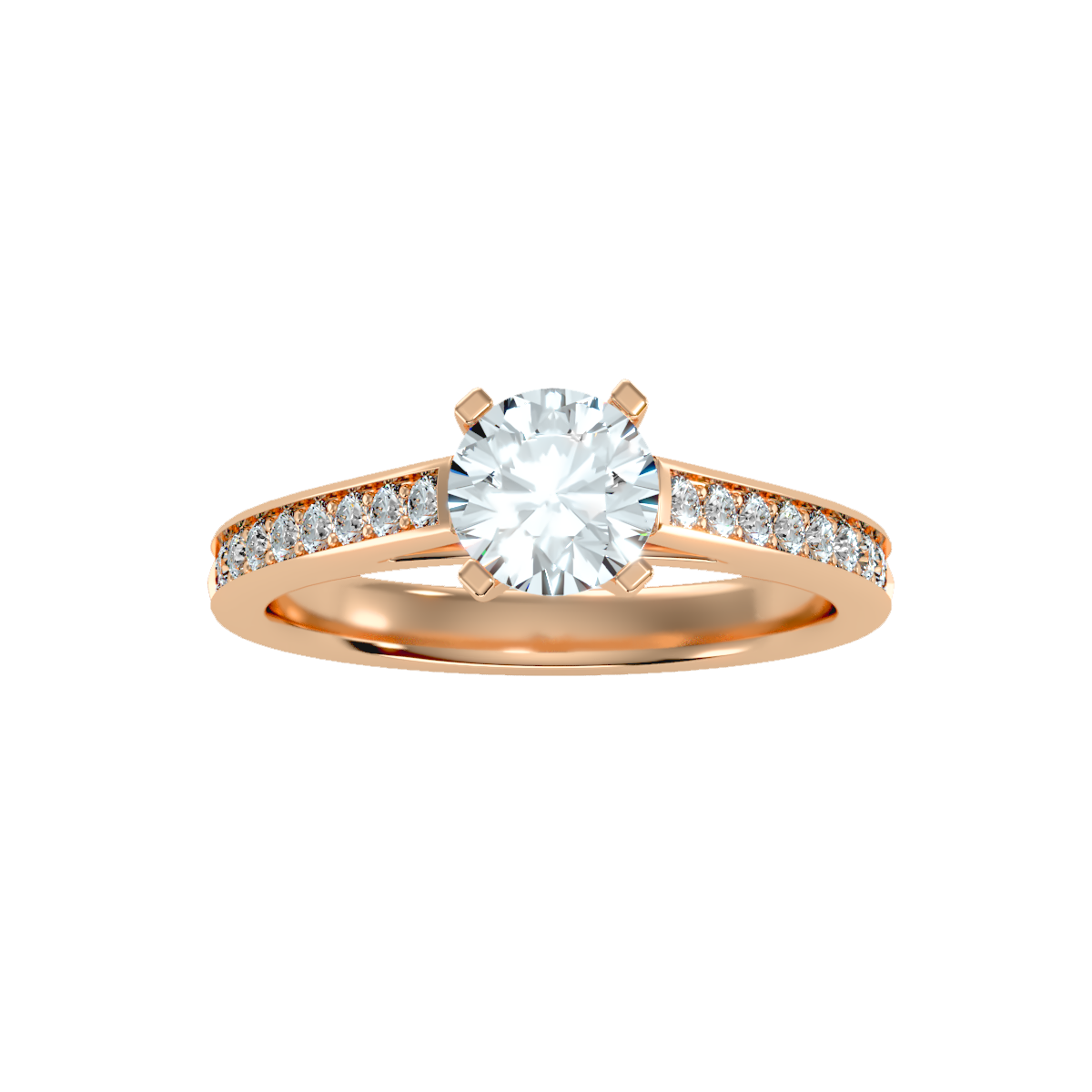 Yellow Gold Round Diamond Wedding Ring