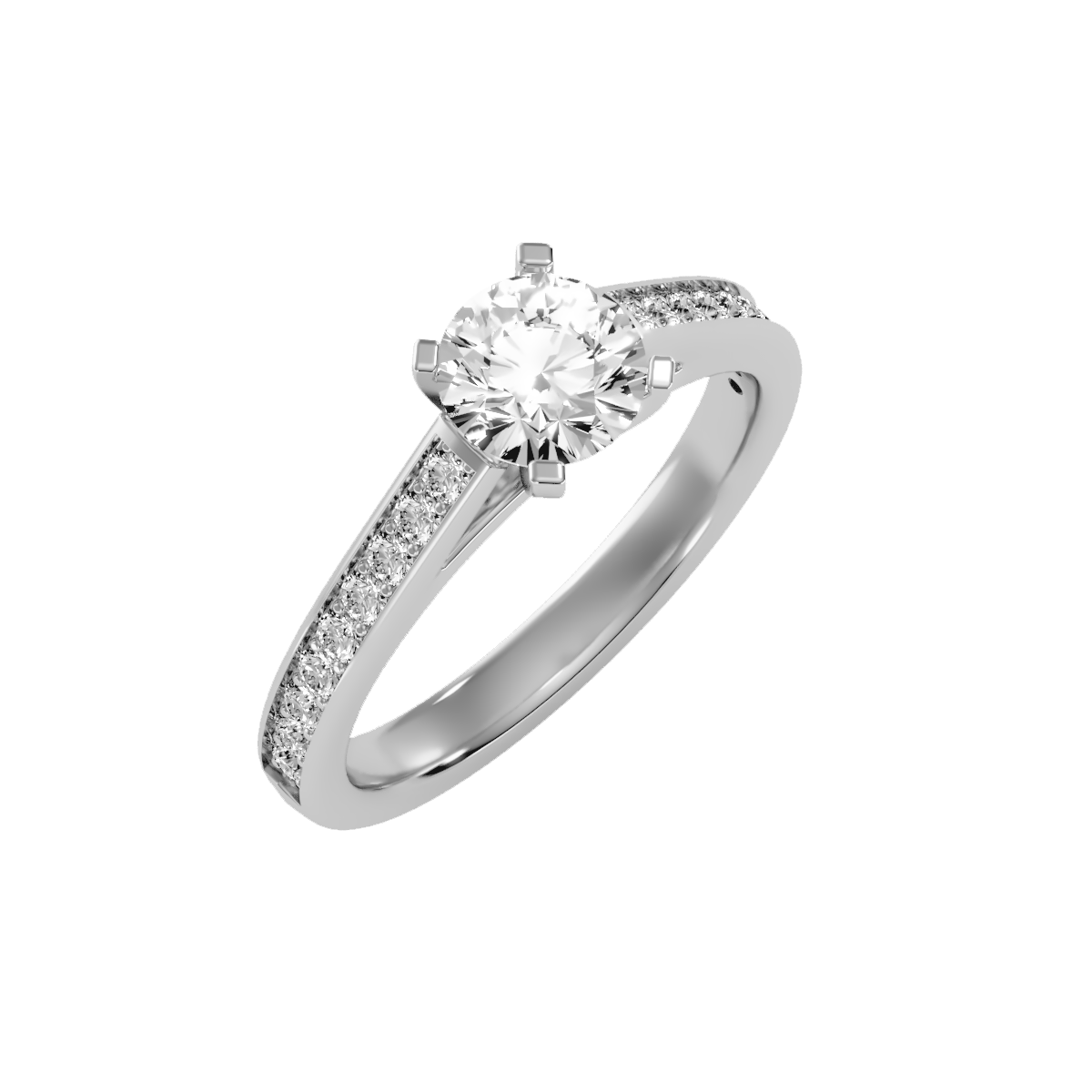 Yellow Gold Round Diamond Wedding Ring