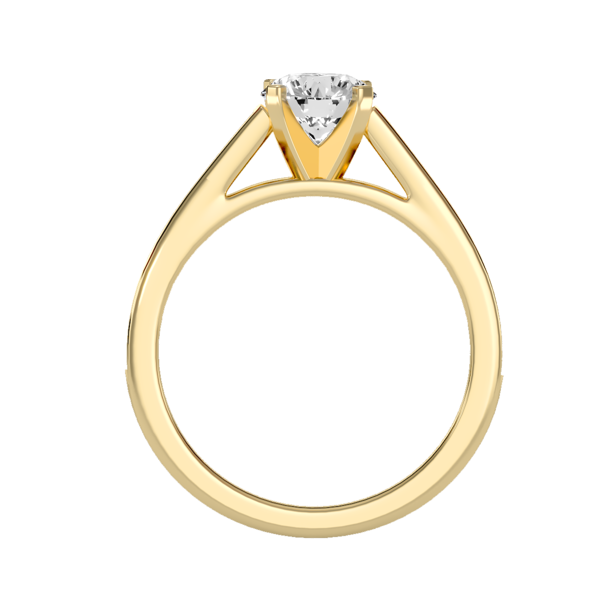 Yellow Gold Round Diamond Wedding Ring