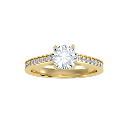 Yellow Gold Round Diamond Wedding Ring