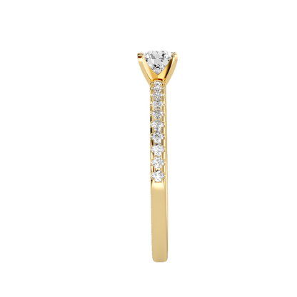 Rose Gold Solitaire Diamond Engagement Ring With Pav Band - Twelve